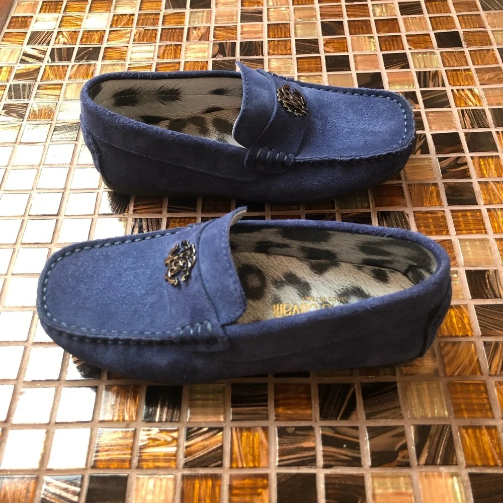 Roberto Cavalli Monogram Suede Loafers